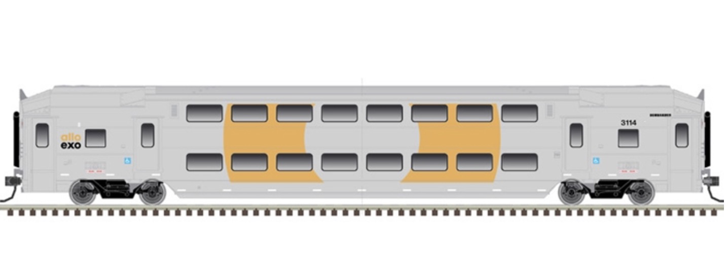 N Scale - Atlas - 50 006 632 - Passenger Car, Commuter, Bombardier Multi-Level - AMT (Agence Métropolitaine de Transport) - 3114