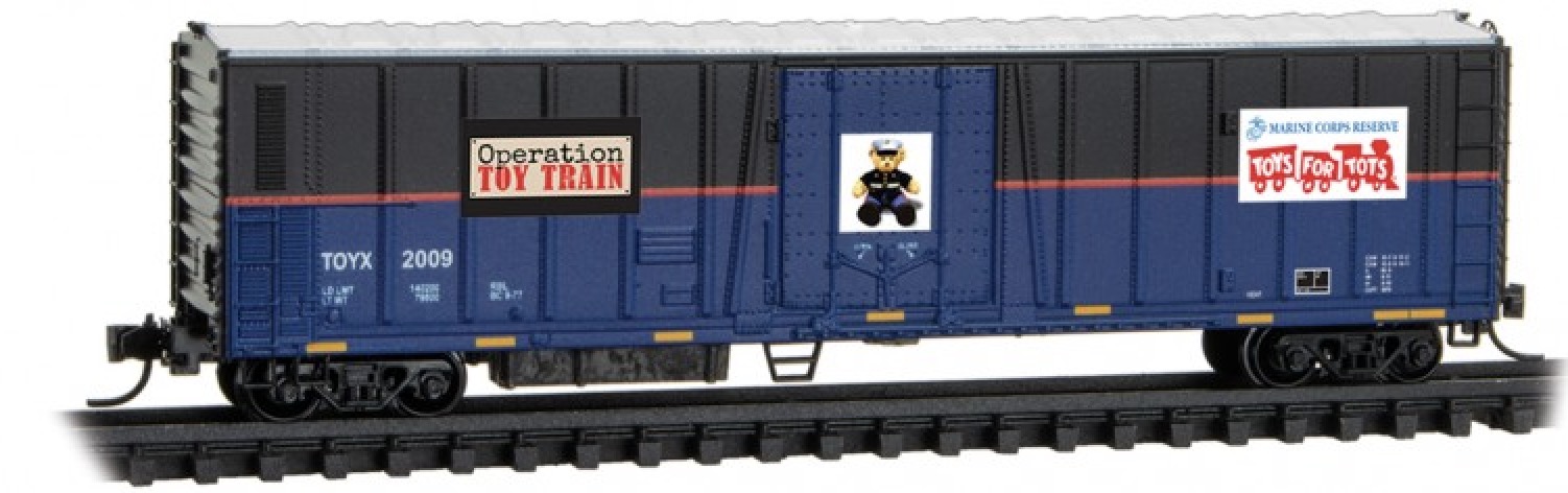 N Scale - Micro-Trains - 081 53 010 - Reefer, 50 Foot, RR-89 - Toys For Tots - 2009