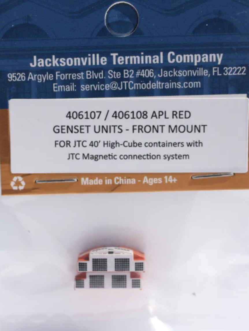 N Scale - Jacksonville Terminal - 406107 - Container, Genset Front Mount Unit - APL Logistics - 2-Pack