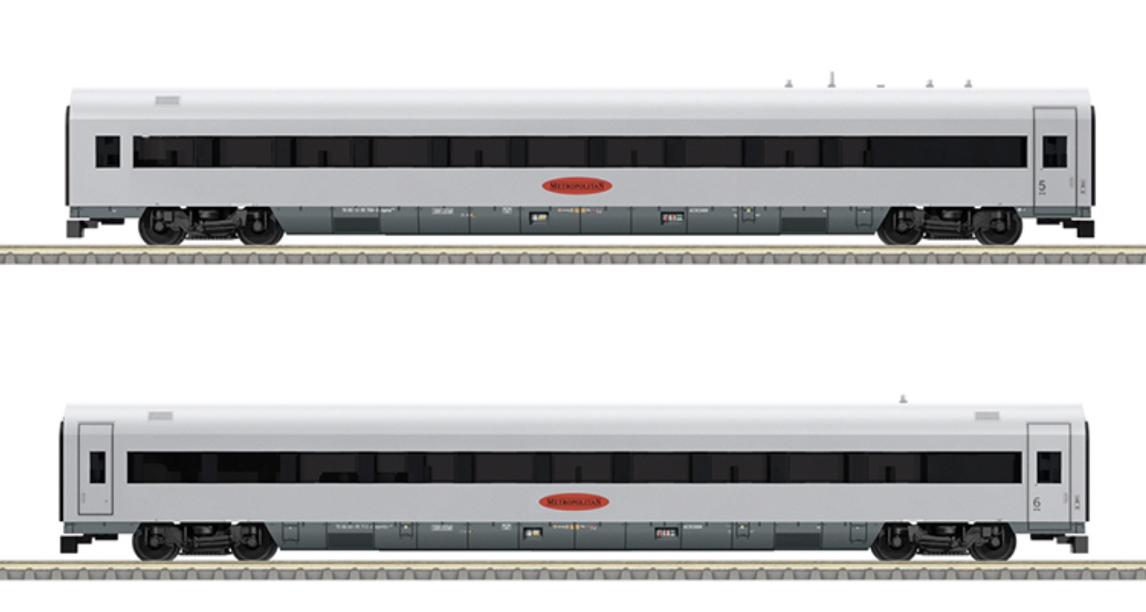N Scale - Minitrix - 15161 - Passenger Train, Electric, Coach - Deutsche Bahn - Metropolitan Express Train Set #2
