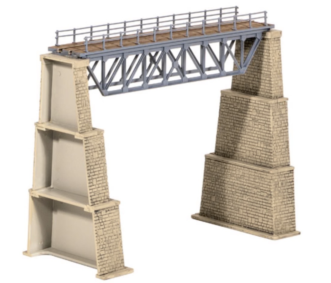 N Scale - Ratio - 240 - Structure, Bridge, Steel Truss - Bridges and Piers