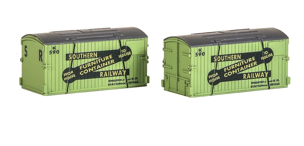 N Scale - Peco - NR-215 - Container, Furniture Removal - Southern (UK) - 2-Pack