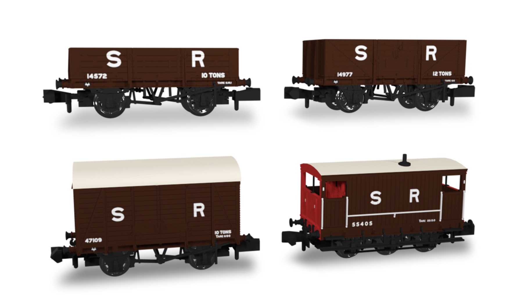 N Scale - Rapido Trains UK - 942005 - Freight, Mixed, British - Southern (UK) - 4-Pack