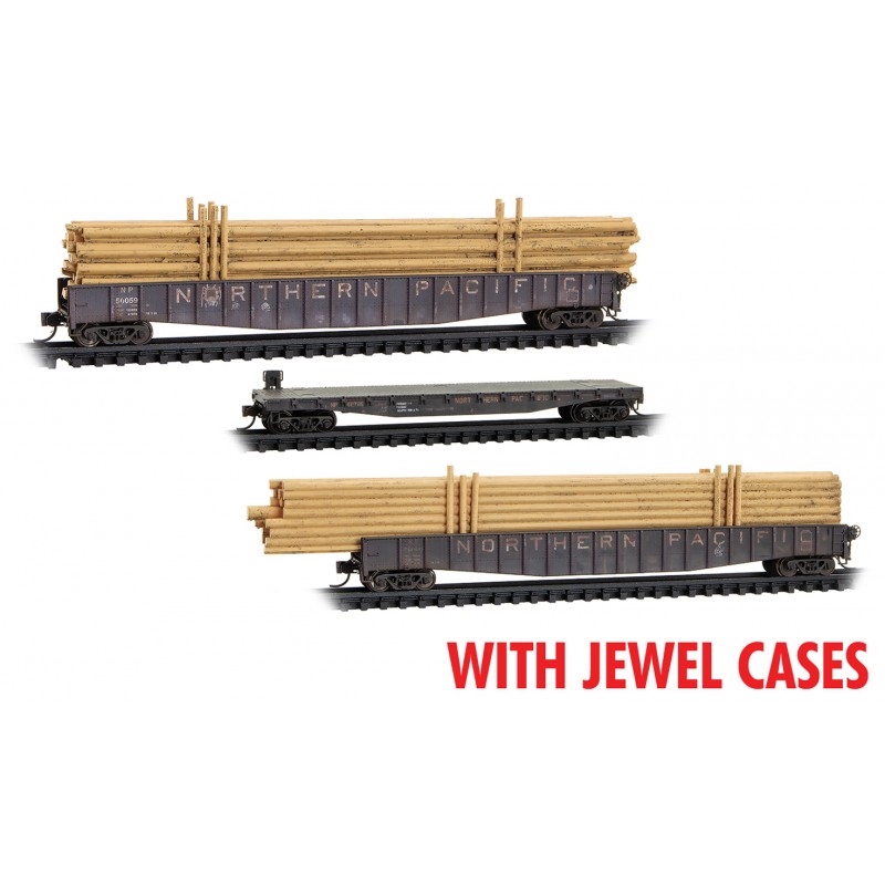 N Scale - Micro-Trains - 983 02 240 - Gondola, 65 Foot, Mill - Northern Pacific - 3-pack