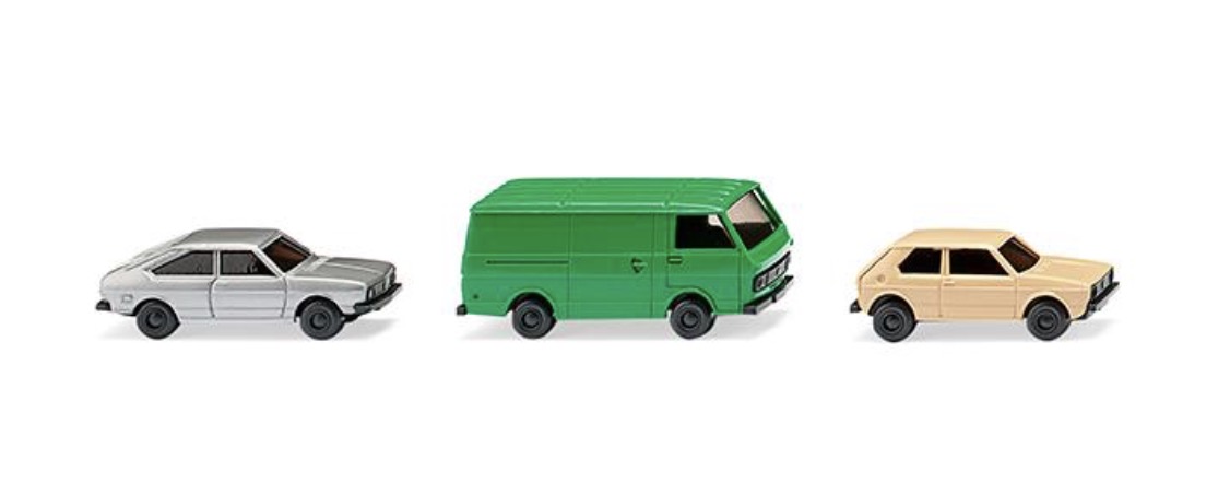 N Scale - Wiking - 091504 - Vehicle, Automobile,Van - Painted/Unlettered - 3-Pack