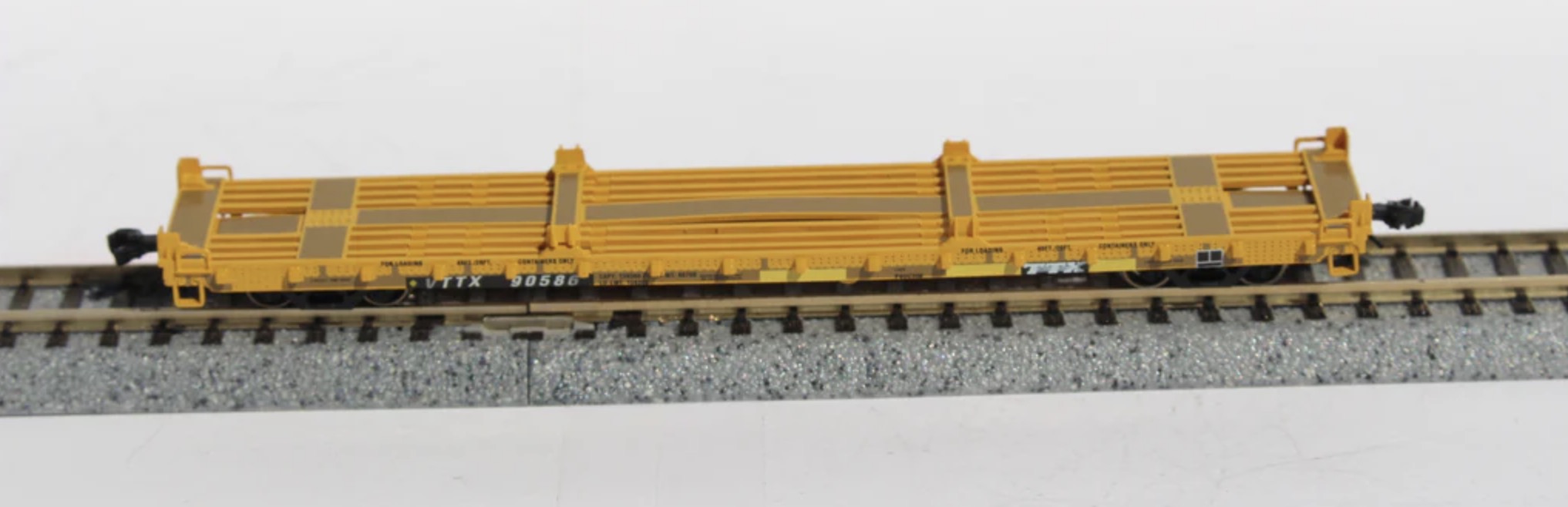 N Scale - Jacksonville Terminal - 777026 - Flatcar, PS 60 Foot, Container - TTX Company - 90588