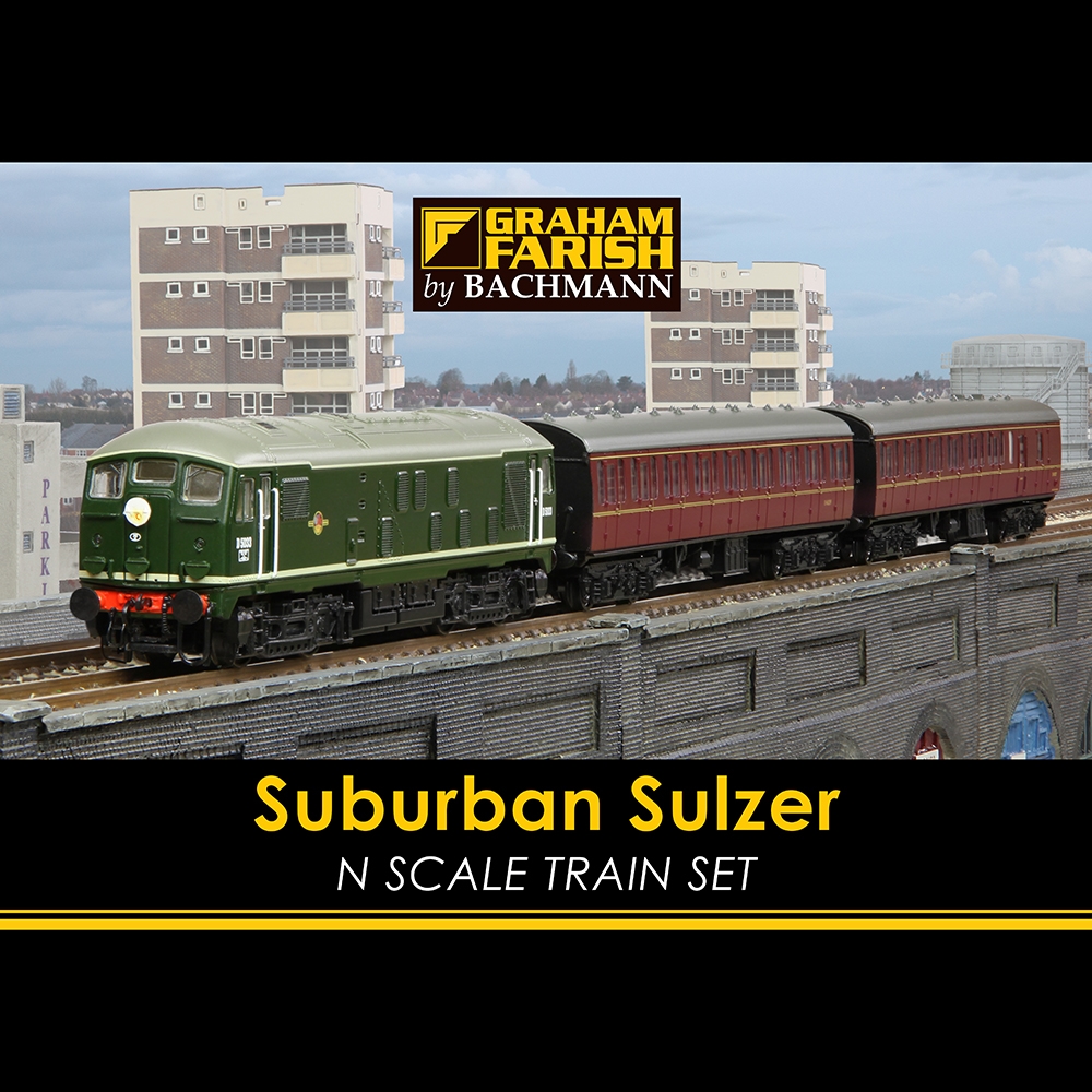 N Scale - Graham Farish - 370-062 - Passenger Train, Diesel, European, Class 24 - British Rail - Suburban Sulzer Train Set