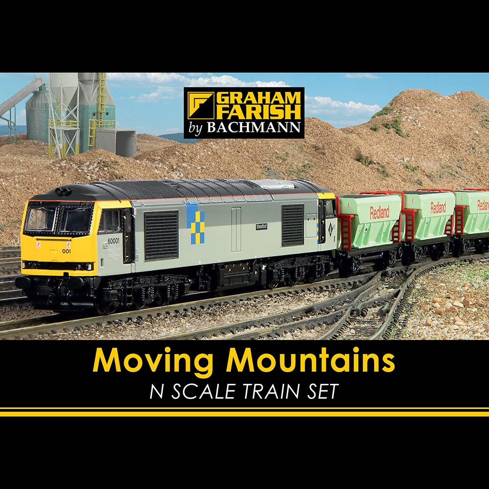 N Scale - Graham Farish - 370-221 - Freight Train, Diesel, European, Class 60 - GB Railfreight - Moving Mountains Train Set