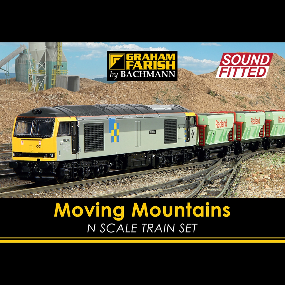 N Scale - Graham Farish - 370-221S - Freight Train, Diesel, European, Class 60 - GB Railfreight - Moving Mountains Train Set