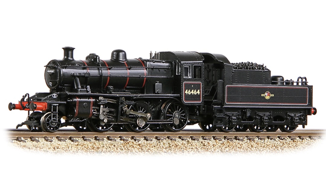 N Scale - Graham Farish - 372-628B - Locomotive, Steam, Ivatt 2-6-2T - British Rail - 46464