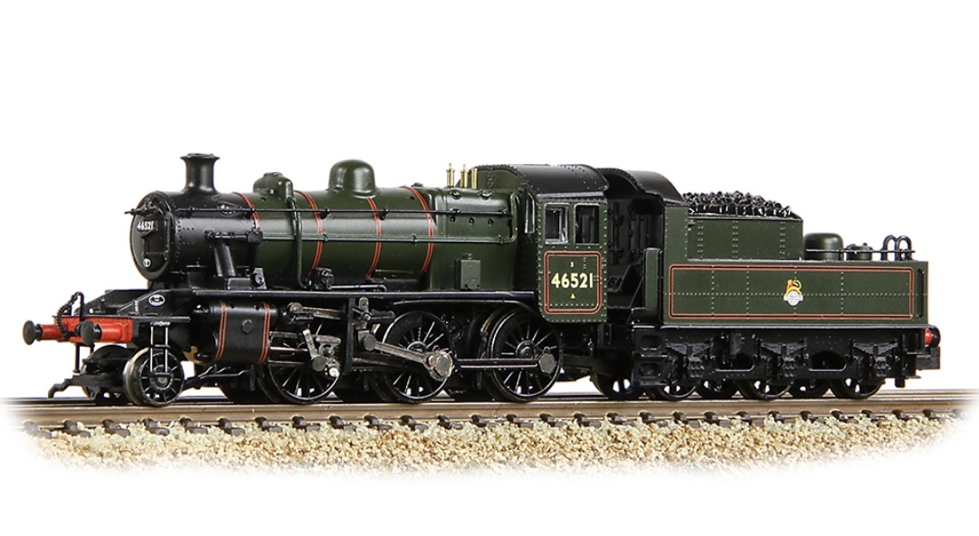 N Scale - Graham Farish - 372-630 - Locomotive, Steam, Ivatt 2-6-2T - British Rail - 46521