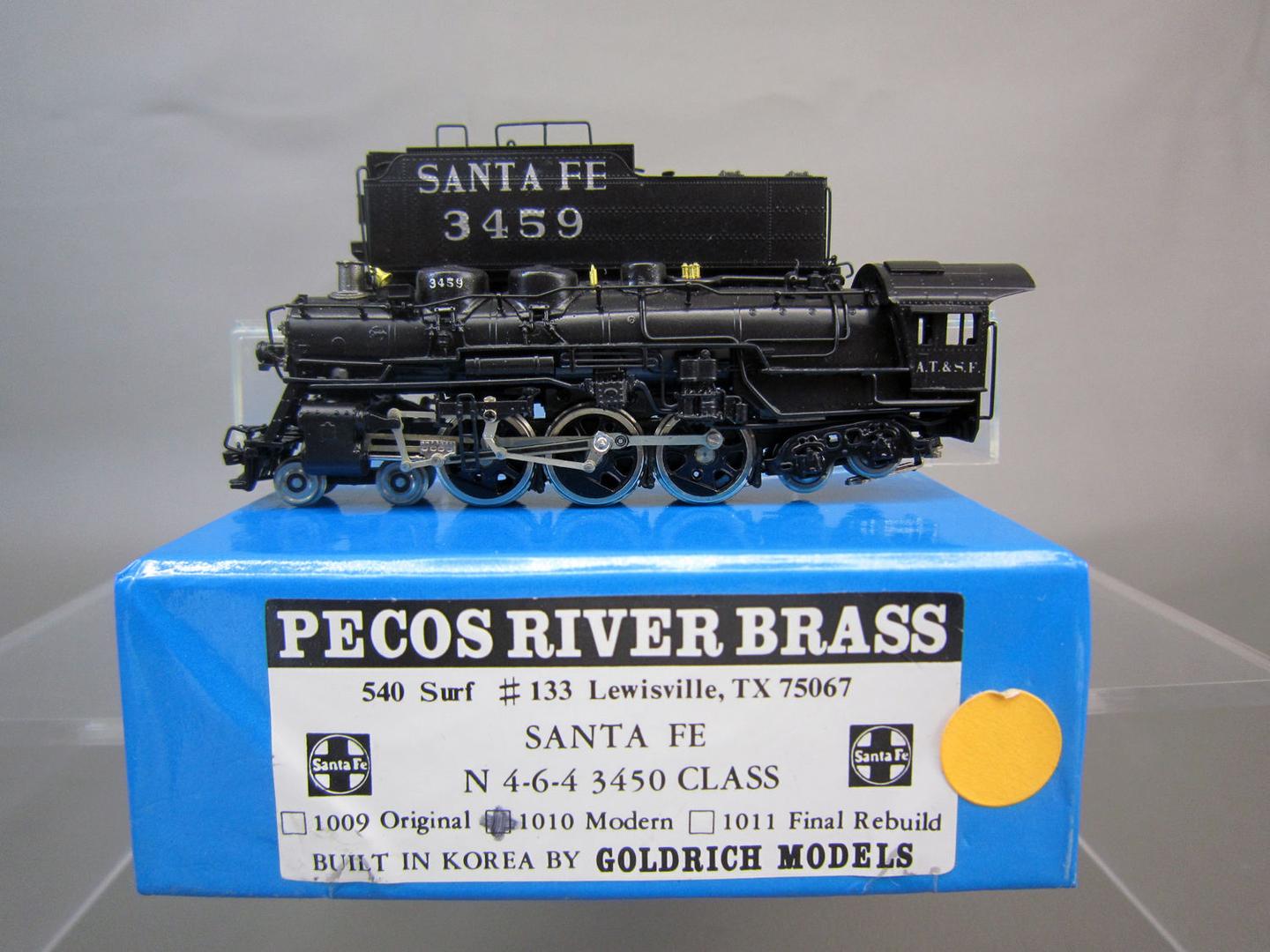N Scale - Pecos River Brass - 1010 - Locomotive, Steam, 4-6-4 Hudson - Santa Fe - 3459
