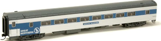 N Scale - RailSmith - 501862D - Passenger Car, Lightweight, Pullman, Coach, 64-Seat - Great Northern - Mount Rainer