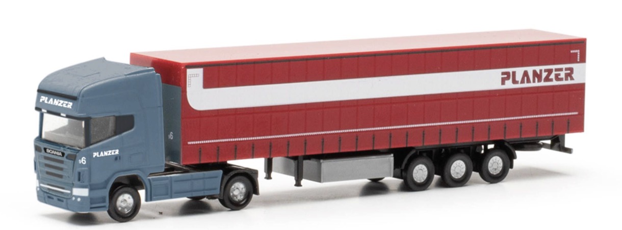 N Scale - Herpa - 066860 - Tractor Trailer, Scania R TL - Planzer - 6