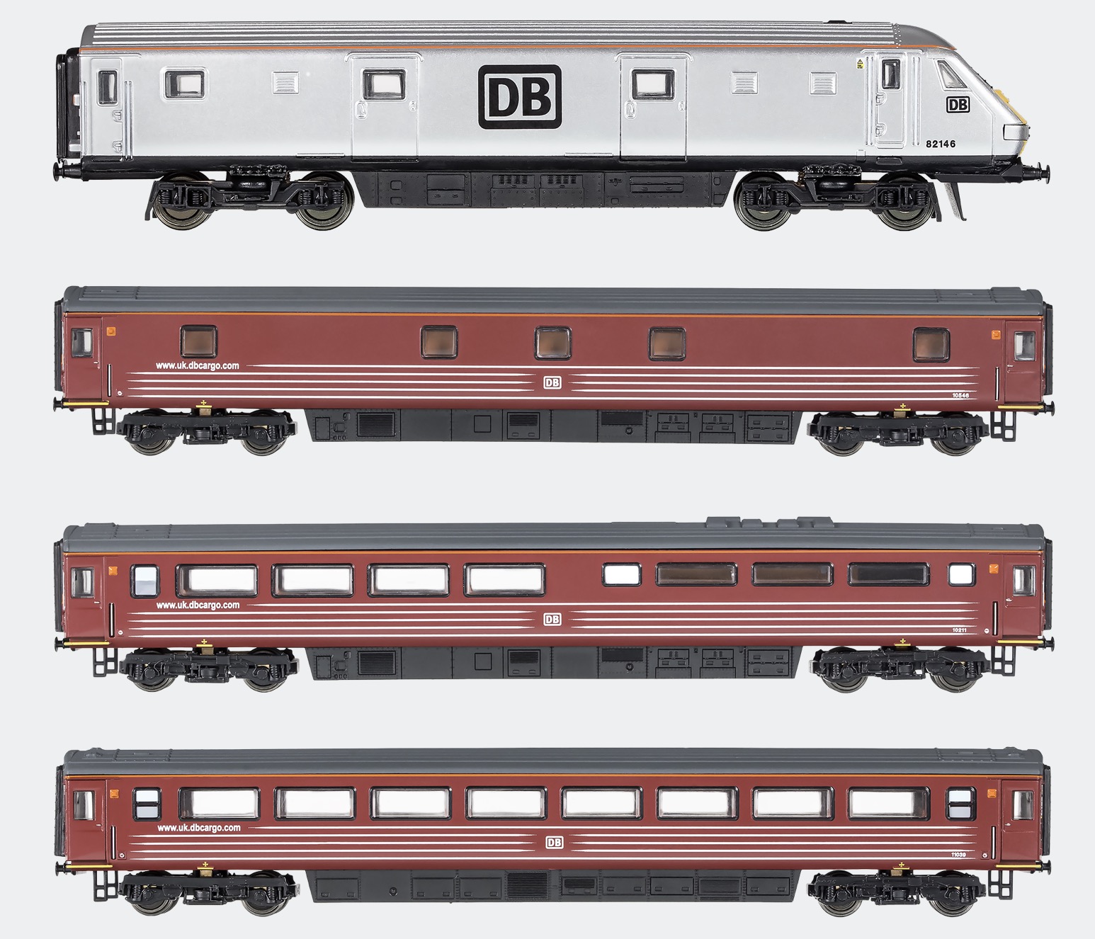N Scale - Dapol - 2D-017-100 - Locomotive, Diesel, Mk3 DVT - Deutsche Bahn - 4-Car Set