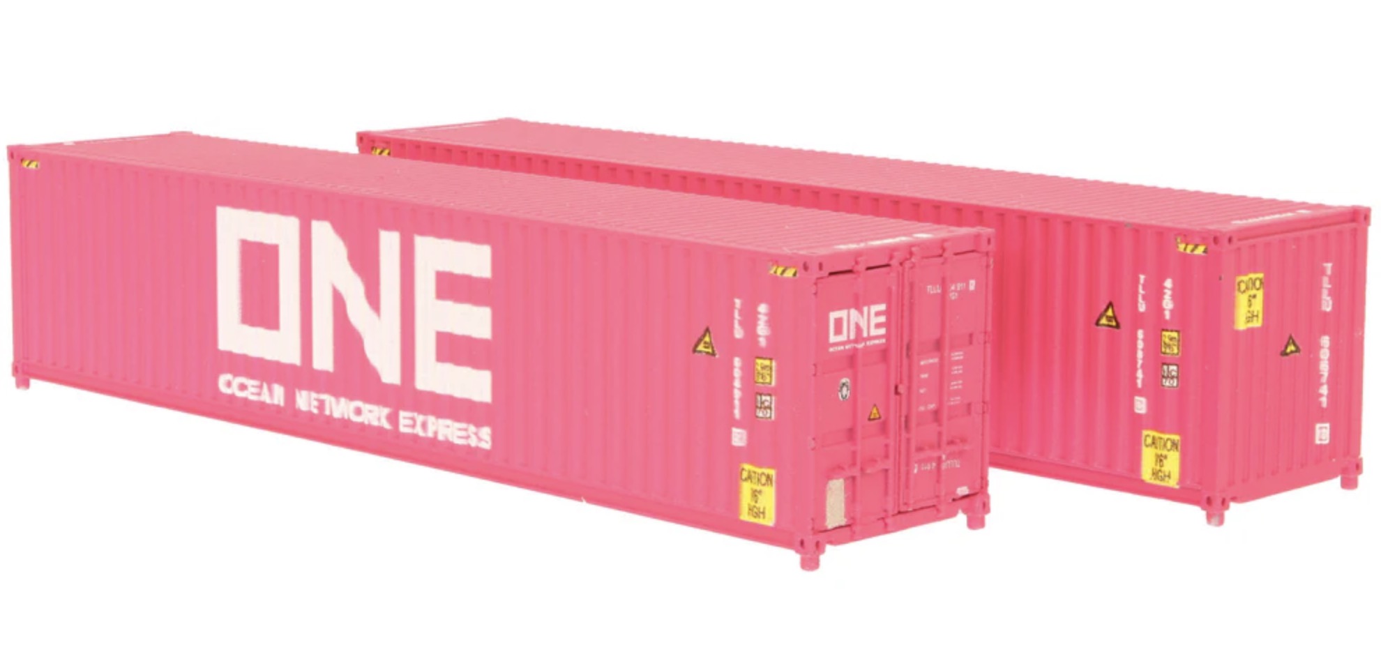 N Scale - Dapol - 2F-028-114 - Container, 40 Foot, Corrugated - ONE, Ocean Network Express - 2-Pack