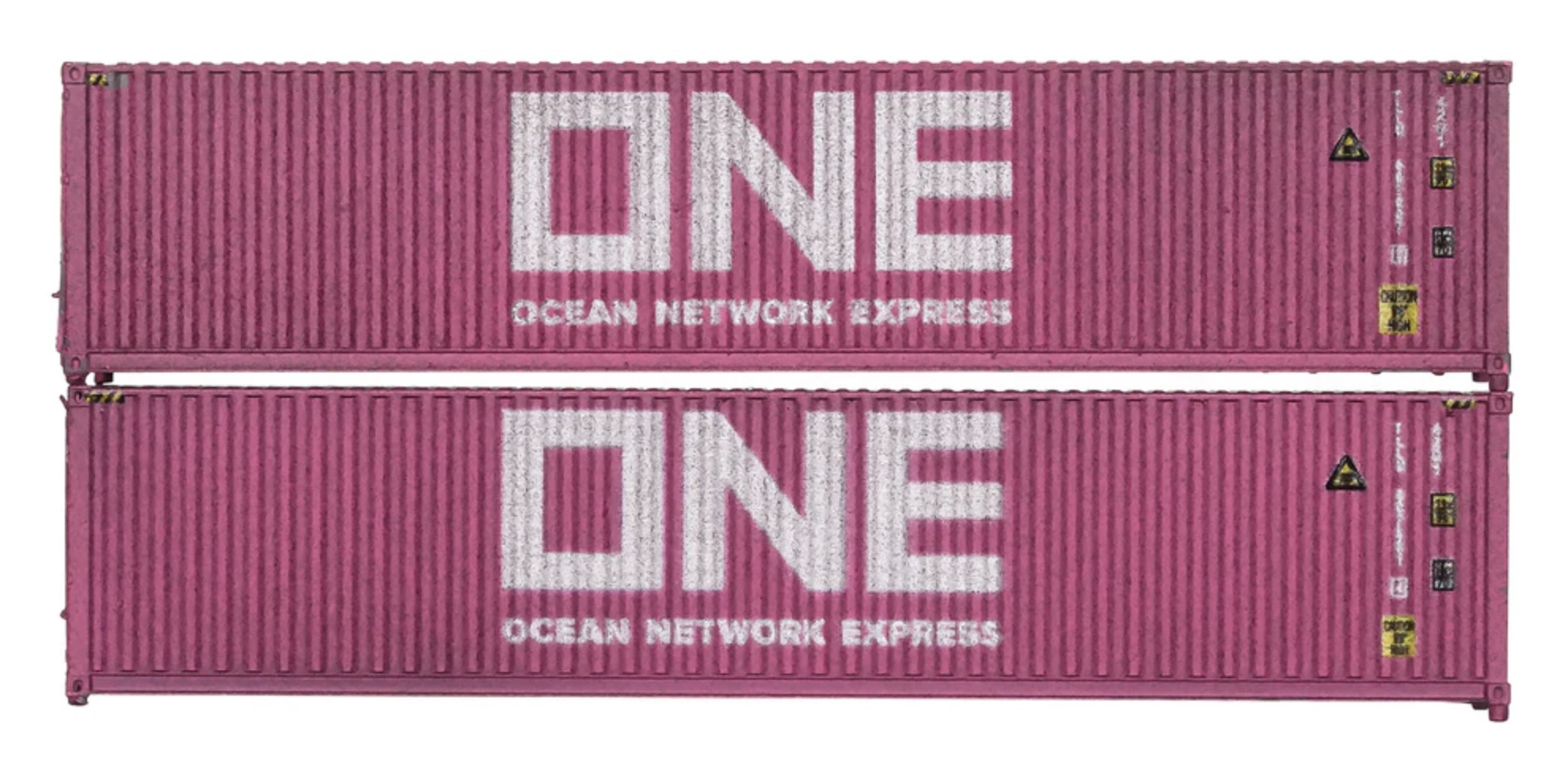 N Scale - Dapol - 2F-028-119 - Container, 40 Foot, Corrugated - ONE, Ocean Network Express - 2-Pack