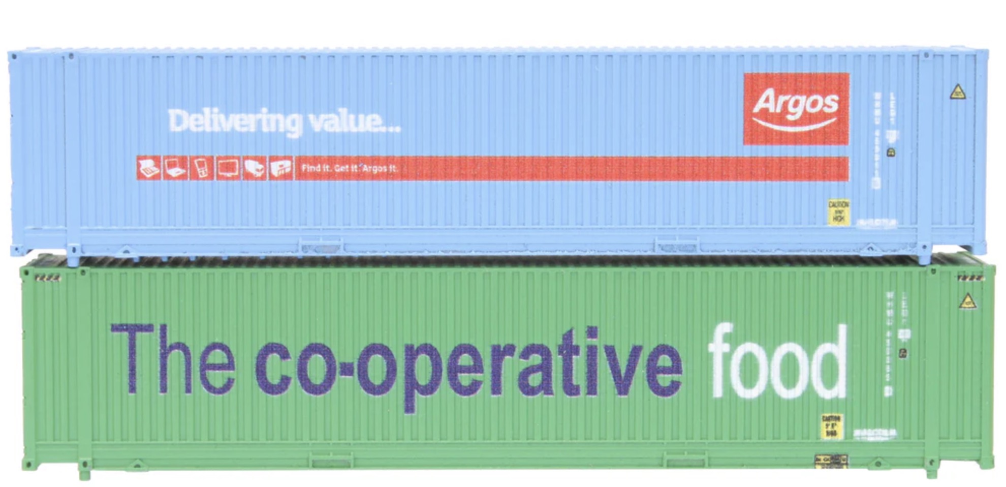 N Scale - Dapol - 2F-028-017 - Container, 45 Foot, Corrugated, Hi-Cube - Various - 2-Pack