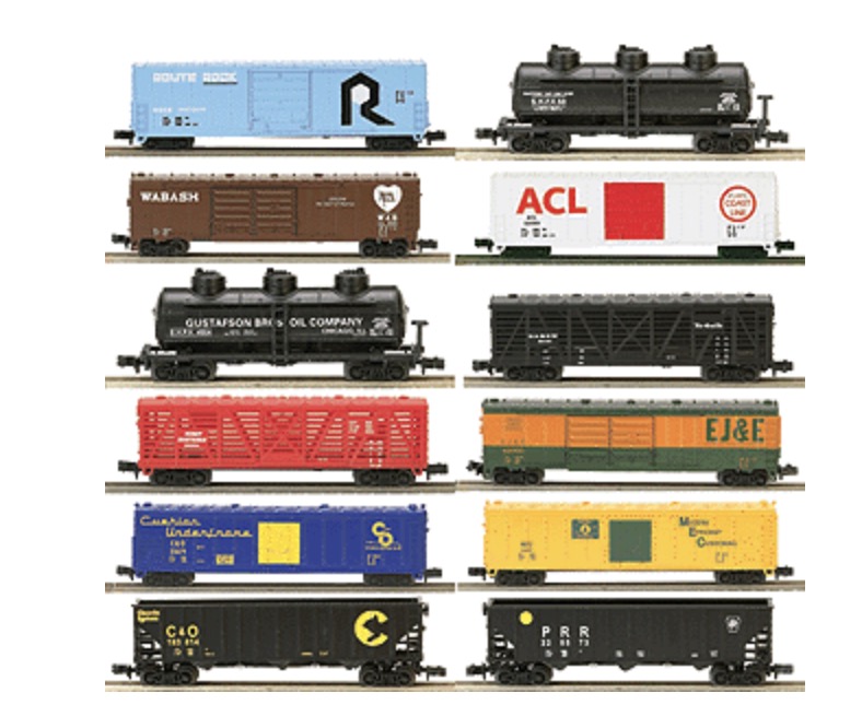 N Scale - Life-Like - 7600 - Rolling Stock, Freight Car, Assorted - Various - 24-Pack