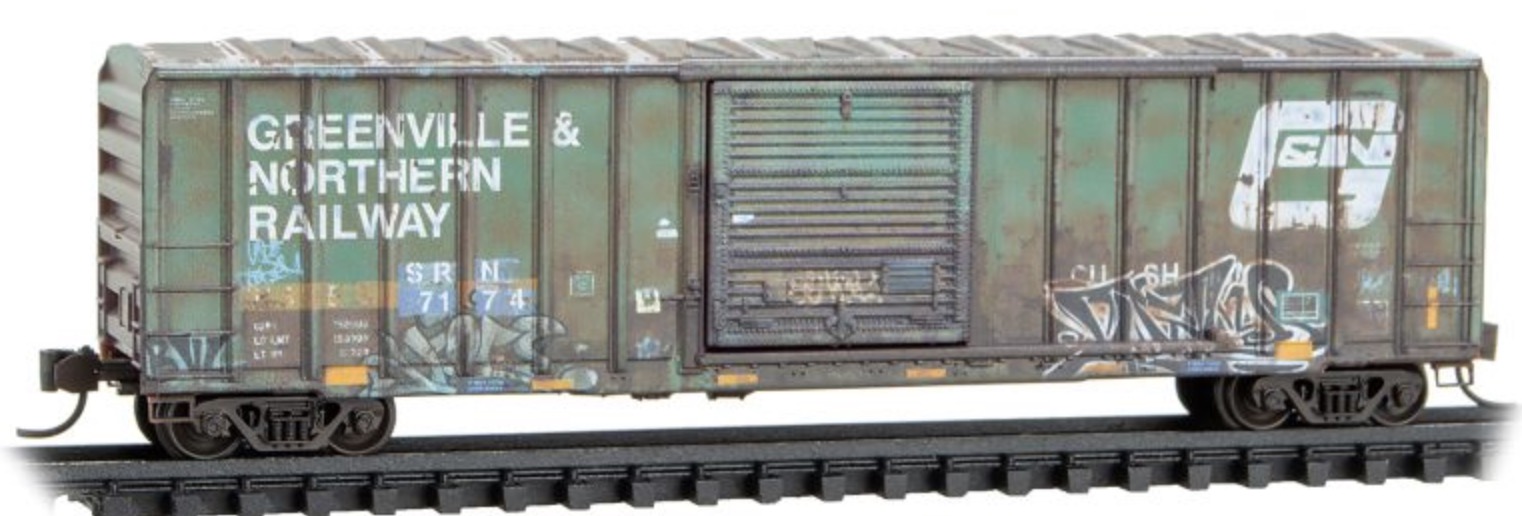 N Scale - Micro-Trains - 025 44 210 - Boxcar, 50 Foot, FMC, 5077 - Sabine River & Northern - 7174