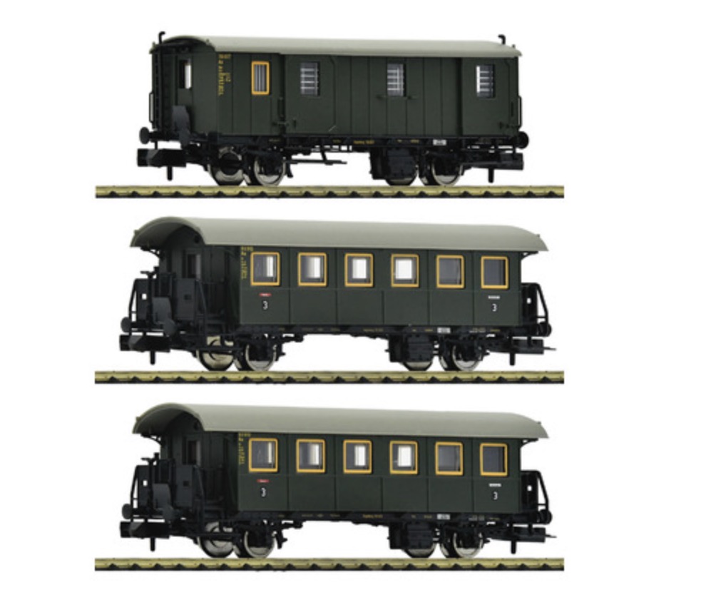 N Scale - Fleischmann - 6260023 - Passenger Car, Coach/Baggage, Epoch III - Deutsche Bundesbahn - 3-Car Set