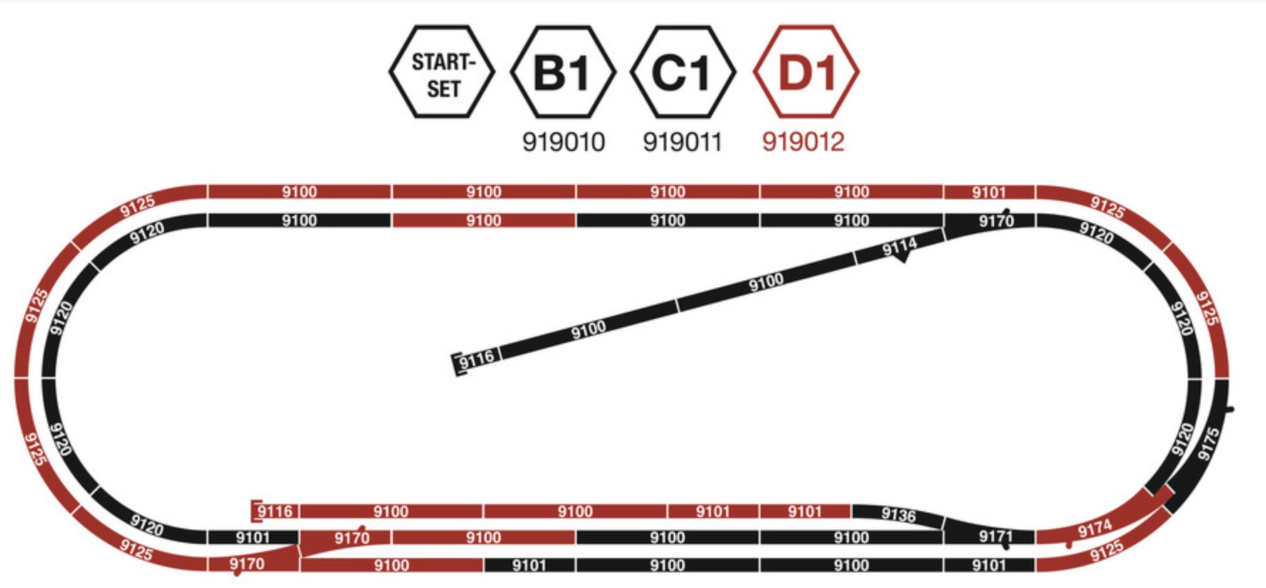 N Scale - Fleischmann - 919012 - Track, Starter Set, Ballast - Track, N Scale - 147 cm x 48 cm