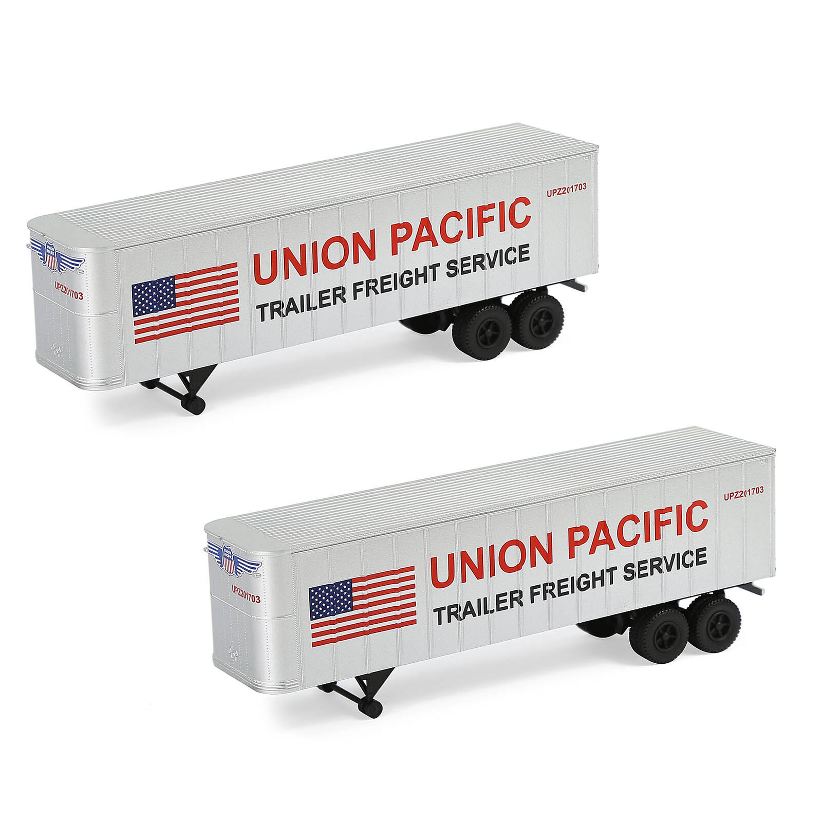 N Scale - Evemodel - C15066-H - Tractor-Trailer, Ribbed, 34 Foot - Union Pacific - 2-Pack