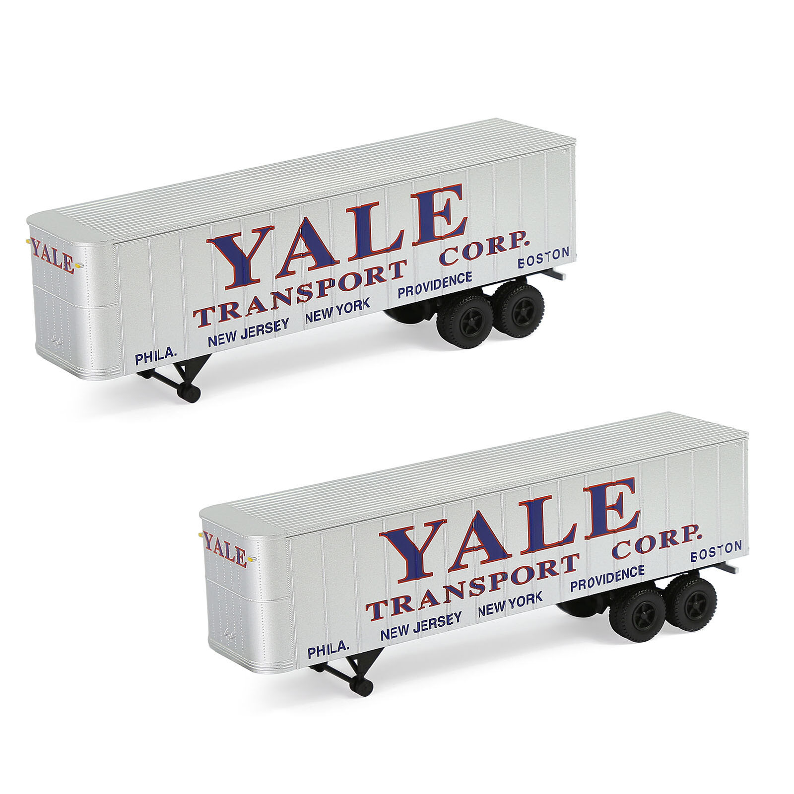 N Scale - Evemodel - C15066-I - Tractor-Trailer, Ribbed, 34 Foot - Yale Transport - 2-Pack