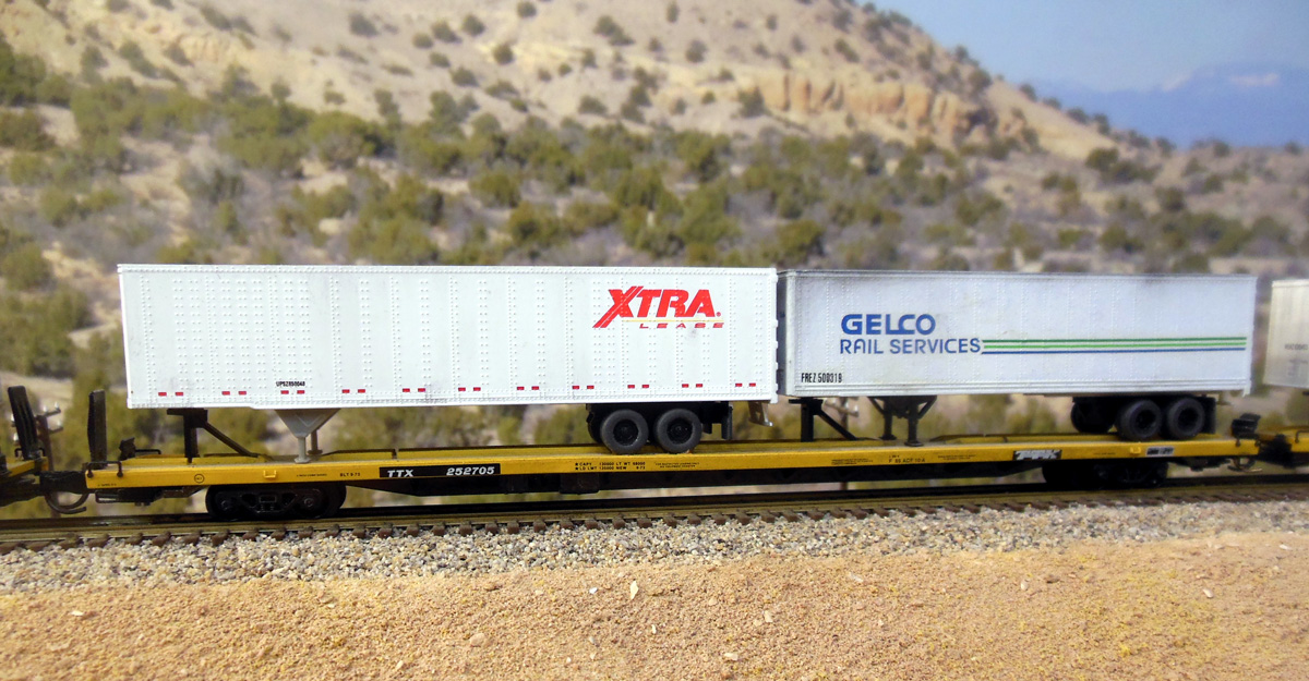 N MTL Micro-Trains 71014 TTAX Trailer Train Flat Car #970255 w/ MoPac Trailer 
