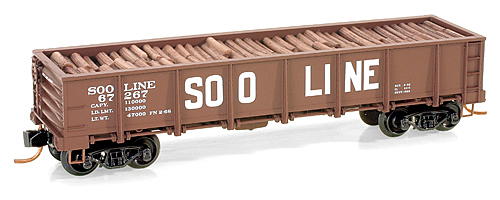 N Scale - Micro-Trains - 083 00 020 - Gondola, 40 Foot, Steel, Drop Bottom - SOO Line - 67267
