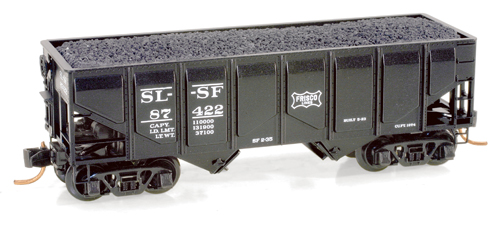 N Scale - Micro-Trains - 085 00 050 - Open Hopper, 2-Bay, USRA 55 Ton Panel Side - Frisco - 87422
