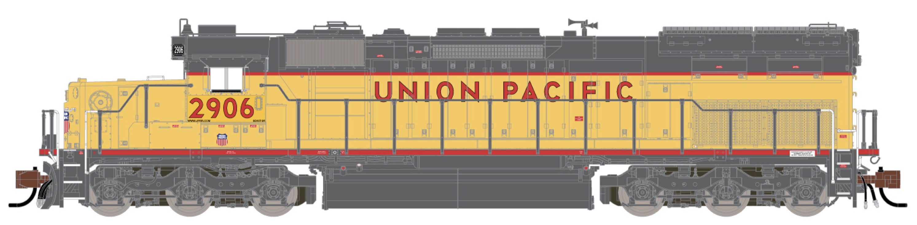 N Scale - ScaleTrains - SXT41054 - Locomotive, Diesel, EMD SD40T-2 - Union Pacific - 2906