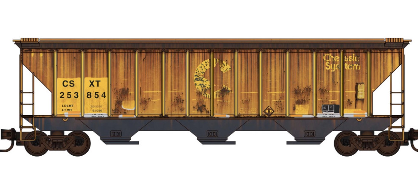 N Scale - Micro-Trains - 096 44 220 - Covered Hopper, 3-Bay, PS-2 - CSX Transportation - 253854