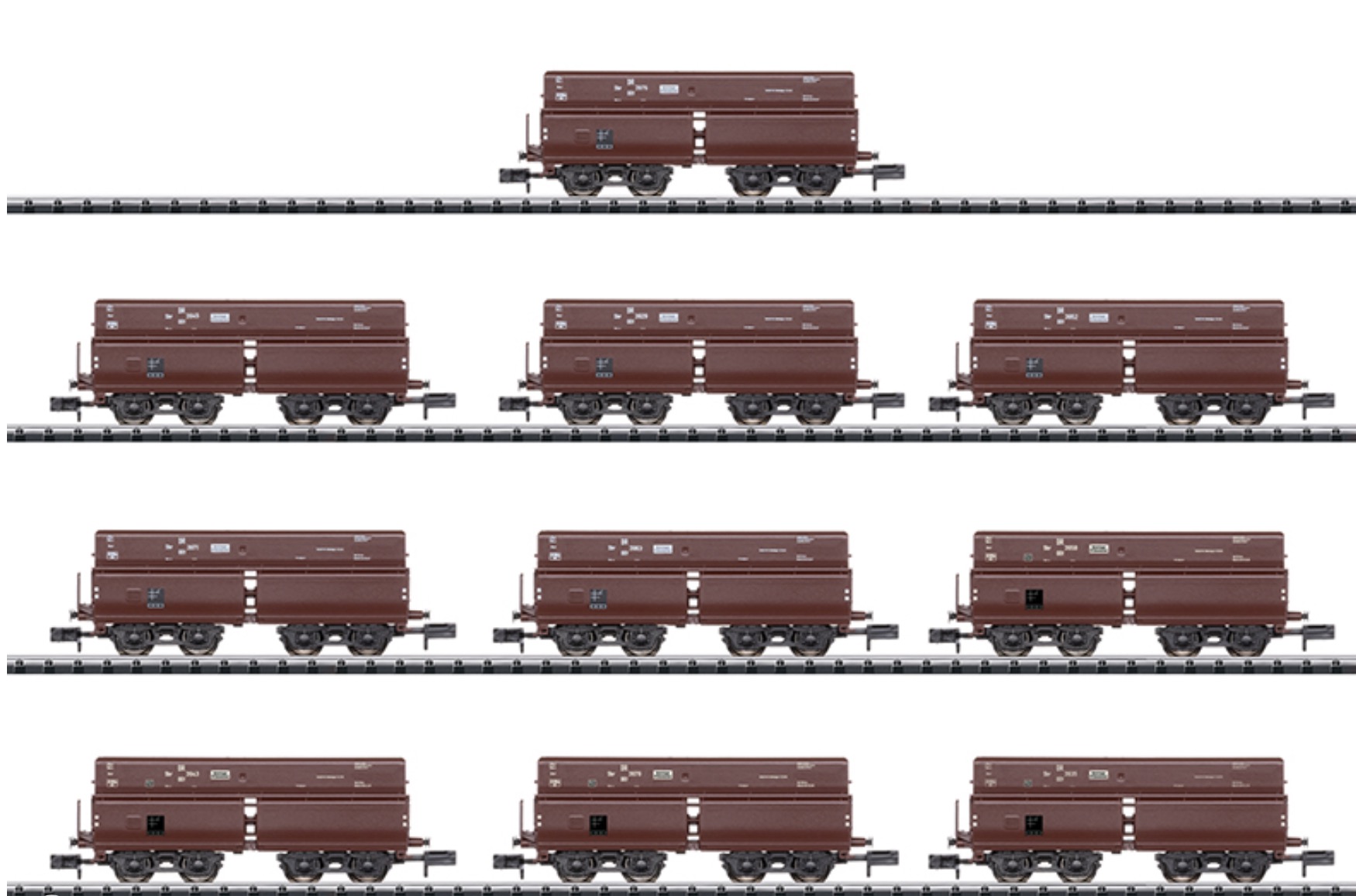 N Scale - Minitrix - 15013 - Open Hopper, Dump Car, Type Erz IId - Deutsche Reichsbahn - 10-Pack