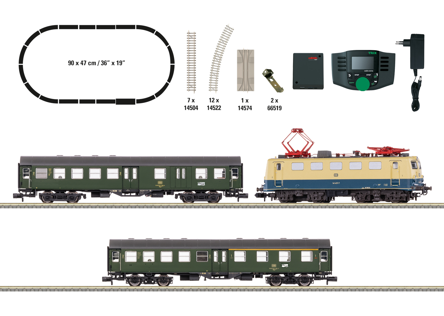 N Scale - Minitrix - 11132 - Starter Set, Electric, Class 141, Pa
