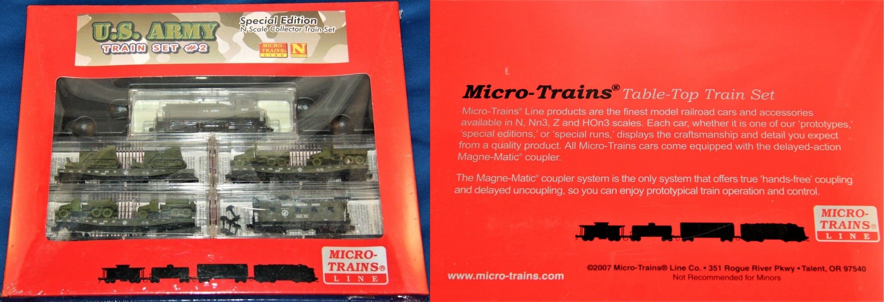 N Scale - Micro-Trains - 993 01 030 - Mixed Freight Consist, North America, Transition Era - United States Army - Set 2 (5-Pack)