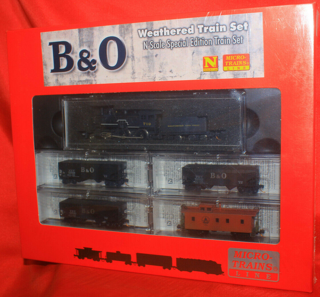 N Scale - Micro-Trains - 993 01 180 - Freight Train, Steam, North American, Transition Era - Baltimore & Ohio - 5-Pack