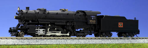 N Scale - Kato USA - 126-0211A - Locomotive, Steam, 2-8-2 Heavy Mikado - Burlington Route - 5502
