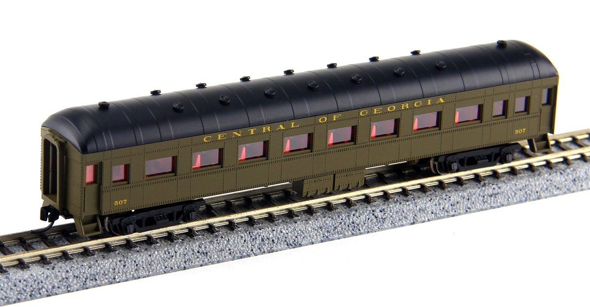 N Scale - Wheels of Time - 321 - Passenger Car, Harriman, 60 Foot Coach - Central of Georgia - 507