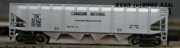 N Scale - Atlas - 2423 - Open Hopper, 4-Bay Steel - Canadian National - 97274