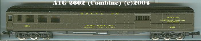 N Scale - Atlas - 2602 - Passenger Car, Heavyweight, Combine - Santa Fe - 2602