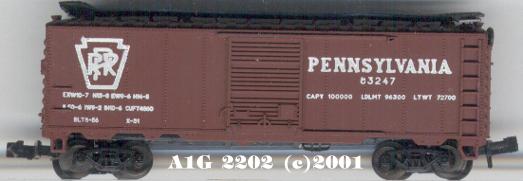N Scale - Atlas - 2202 - Boxcar, 40 Foot, PS-1 - Pennsylvania - 83247