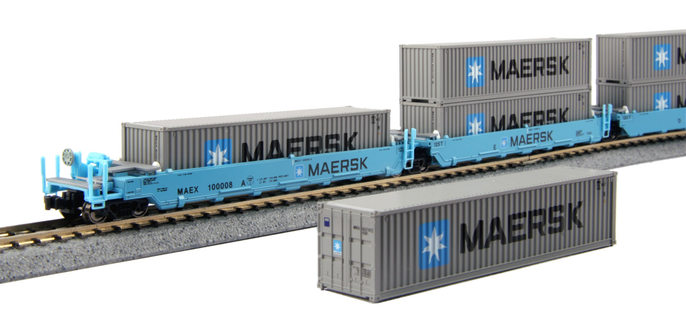 N Scale Kato USA 106 6190 Container Car Articulated Well