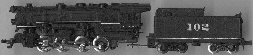 N Scale - Atlas - 2111 - Locomotive, Steam, 0-8-0  - Santa Fe - 102
