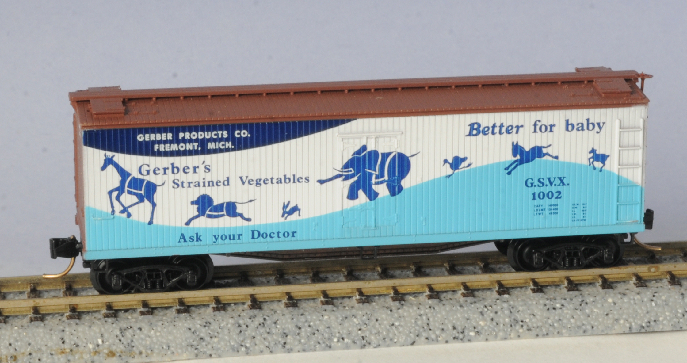 N Scale - Micro-Trains - 49330 - Reefer, Ice, 40 Foot, Wood - Gerber Products - 1002