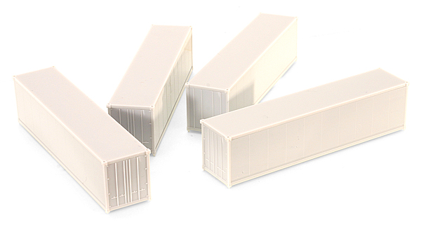 Z Scale - Micro-Trains - 761 00 000 - Container, 40 Foot, Smoothside, Dry - Undecorated - 4-Pack