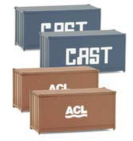 Z Scale - Micro-Trains - 760 00 120 - Container, 20 Foot, Dry - Various - 4-Pack