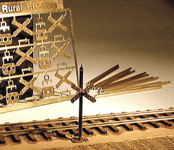 Z Scale - Micron Art - 1033 - Signage, Railroad, Crossing - Railroad Structures - 12-Pack