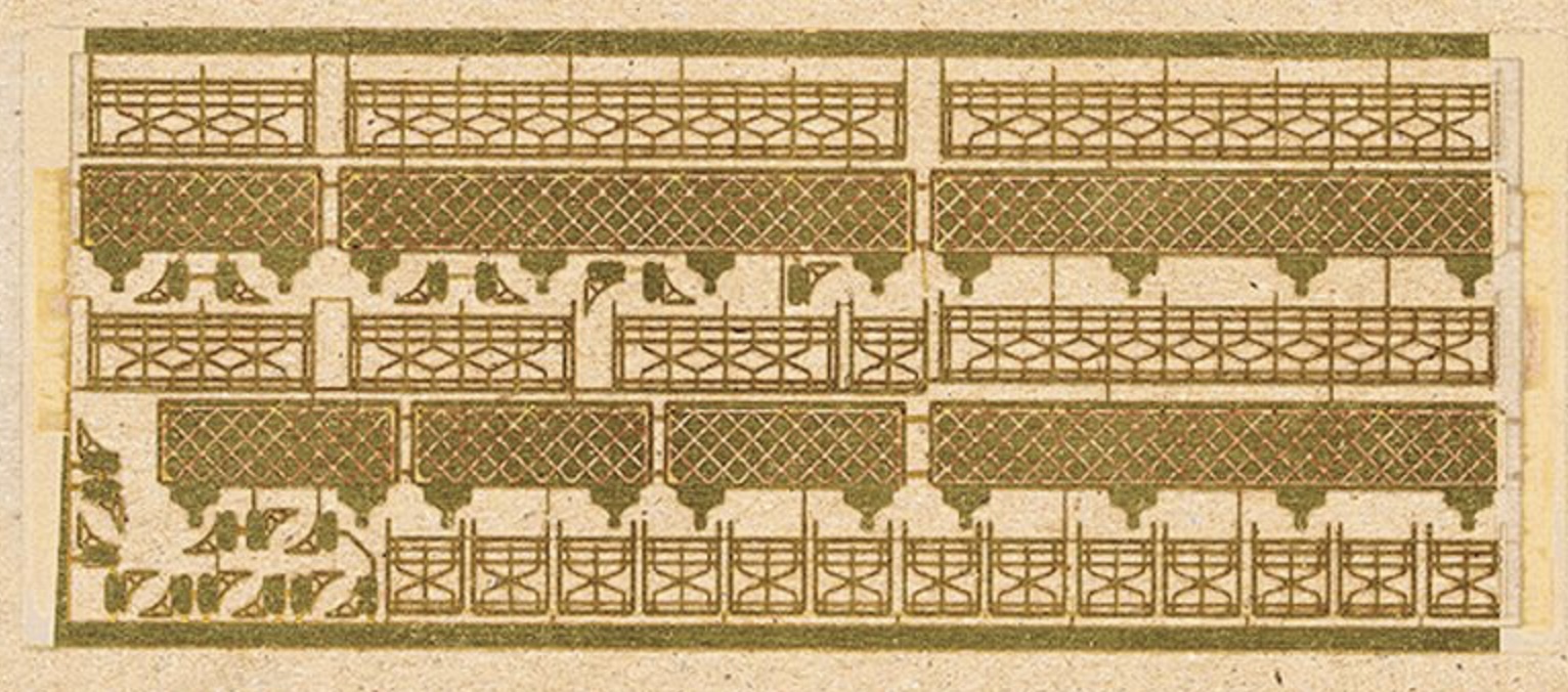 Z Scale - Micron Art - 91507 - Structure, Building Detail, Balcony Railings - Undecorated