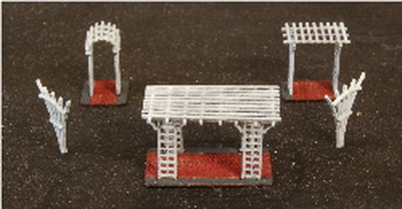 Z Scale - GCLaser - 5234 - Structure, Details, Pergola - Undecorated